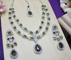 Jewel City Teardrop Bridal Necklace Set with Earrings & Maang Tikka - Ethnic Wedding Jewelry for Brides & Parties | Grocsy