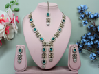 Jewel City Elegant Crystal Floral Necklace Set with Earrings Designer Party Wear Jewelry | Grocsy