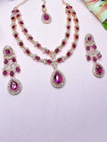 Jewel City Teardrop Bridal Necklace Set with Earrings & Maang Tikka - Ethnic Wedding Jewelry for Brides & Parties | Grocsy