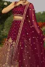 Lehenga Mart Designer Wedding Lehenga Choli For Women - Maroon | Grocsy