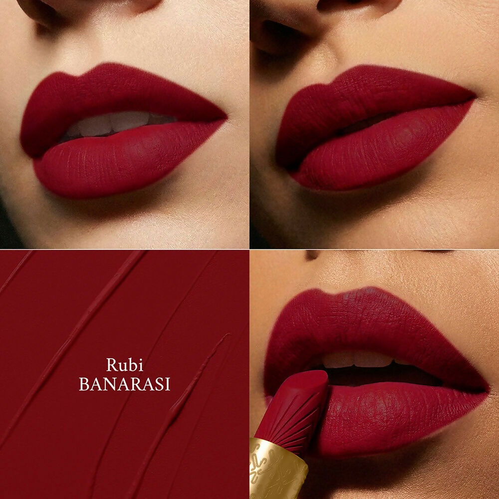 Kay Beauty x Falguni Shane Peacock Luxe Matte Lipstick - Ruby Banarasi | Grocsy