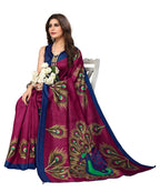 Vamika purple Printed Art Silk Saree | Grocsy