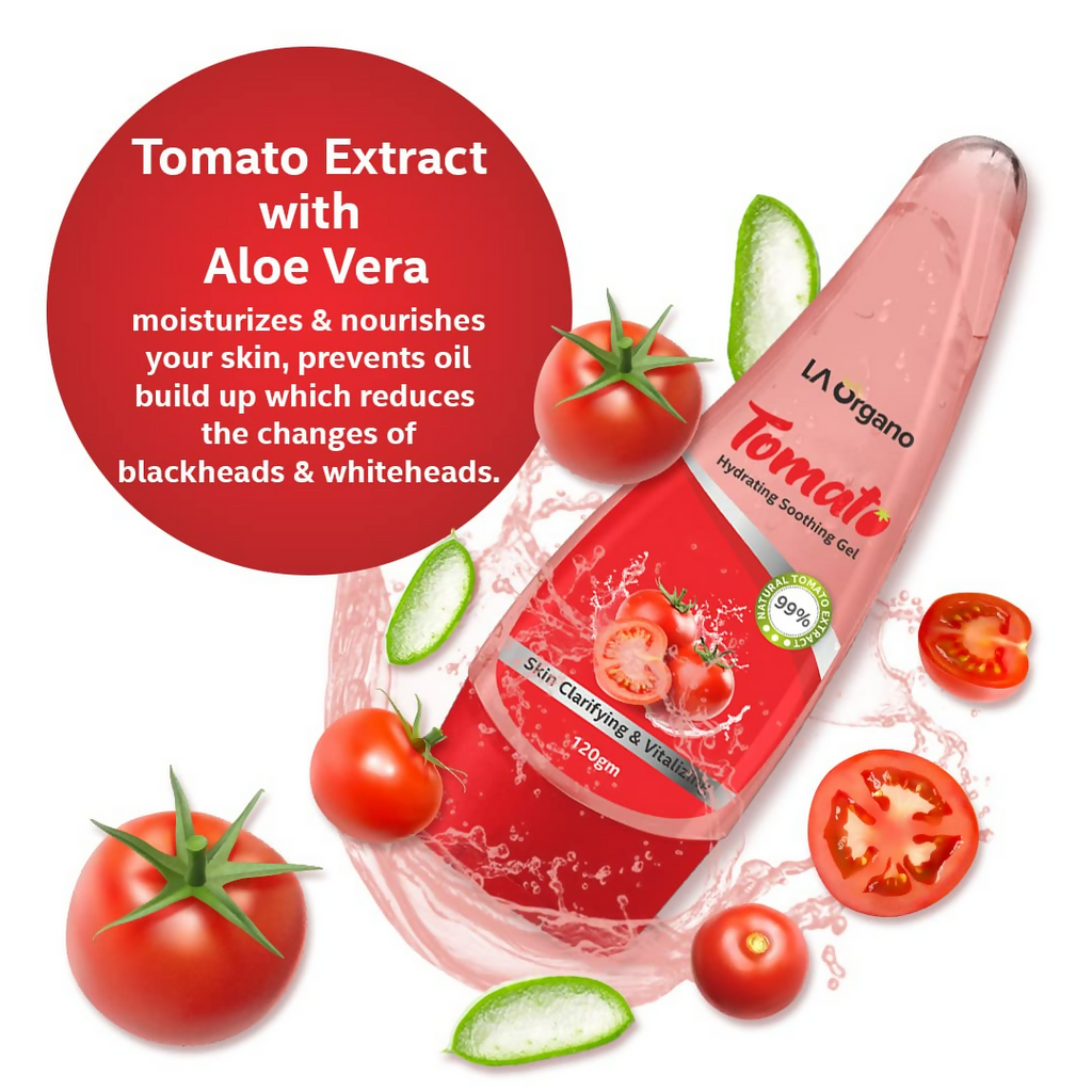 LA Organo Tomato Hydrating Soothing Gel with Vitamin E & Aloevera Extract | Grocsy