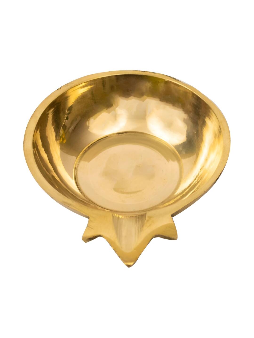 Spillbox Gold-Toned Brass Agal Vilakku Diya Round Pooja Essential | Grocsy