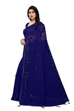 Vamika Navy Georgette Embroidery Saree (GULABO NAVY) | Grocsy
