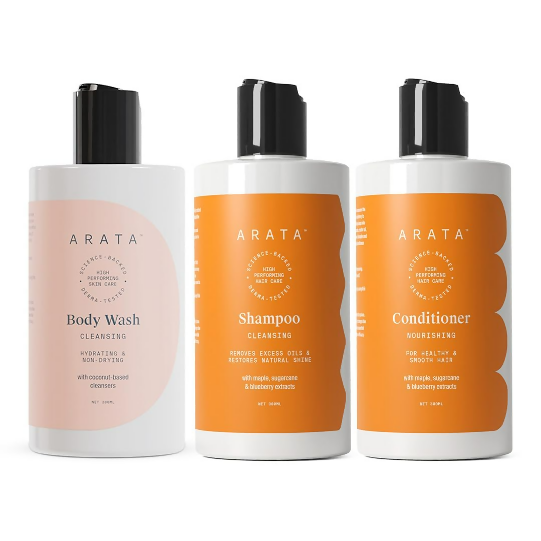 Arata Natural Oil Control Shower Power Set For Women & Men | Grocsy