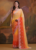 Vegaa Fashion Yellow Soft Georgette Sequence Work Saree | Grocsy