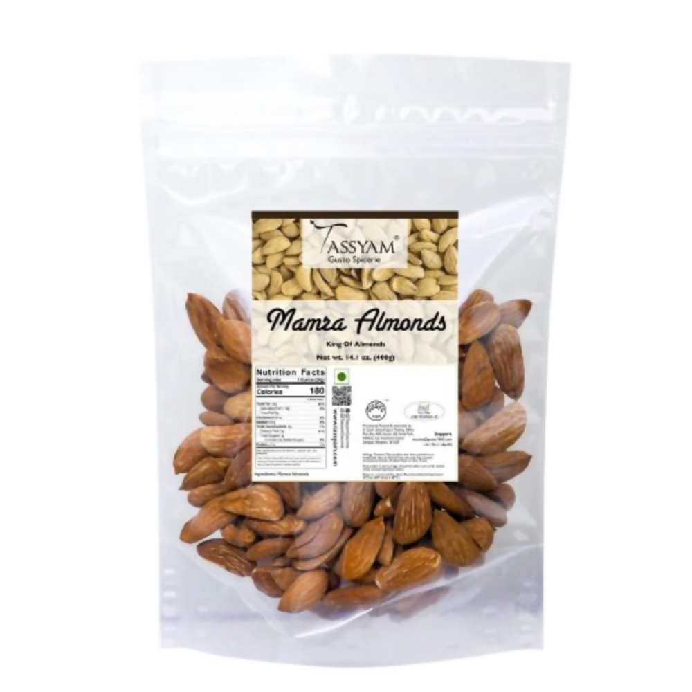 Tassyam Organics Ultra Premium Mamra Almonds - Pouch | Grocsy