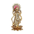Kridaykraft Gold-Polished Narayan/Vishnu Standing On Lotus Metal Statue | Grocsy