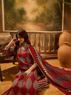 Joban Fashion Printed Maroon Pure Cotton Kurta Set | Grocsy