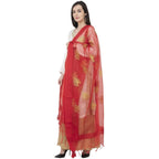 A R Silk Tissue Zari Emb. Fancy Dupatta Mehroon Color Dupatta or Chunni | Grocsy