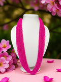 Inhanns Rangsaaz 20-Layer Luxe Long Beaded Only Necklace - Pink Only Necklace | Grocsy