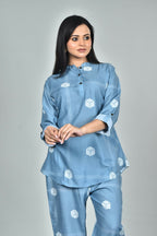 Morchari Digital Print Semi Muslin Co-Ord Set Top & Trouser-Multicolor | Grocsy