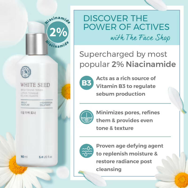 The Face Shop White Seed Brightening Toner - Korean Skincare | Grocsy