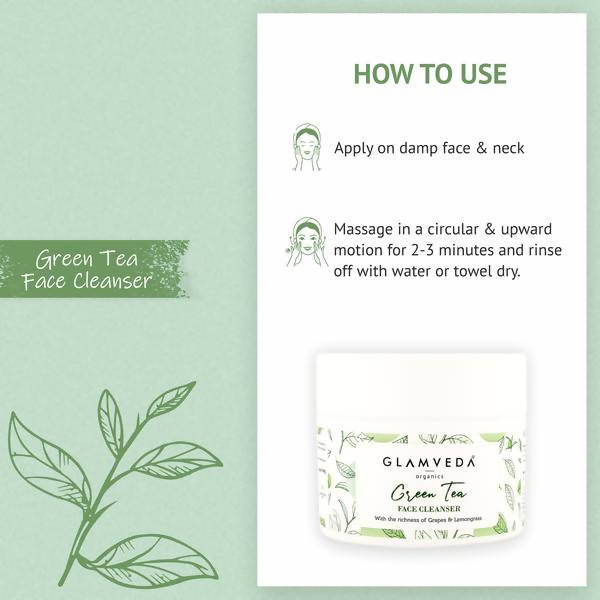 Glamveda Green Tea Recharge & Renew Cleanser | Grocsy