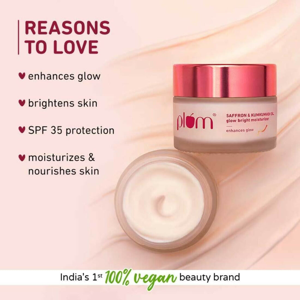 Plum Saffron & Kumkumadi Oil Daily Glow Bright Moisturizing Cream | Grocsy