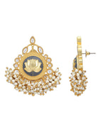 Joban Fashion Women Lotus Style Matte Gold Earrings | Grocsy