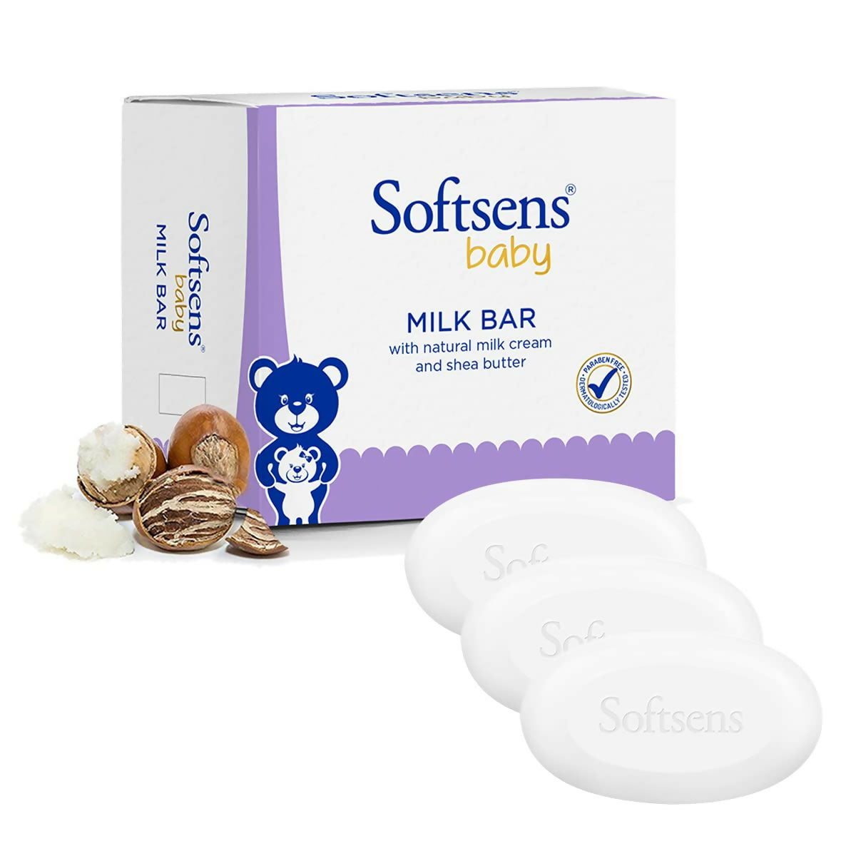 Softsens Baby Milk Bar Soap with Natural Milk Cream & Shea Butter | Grocsy