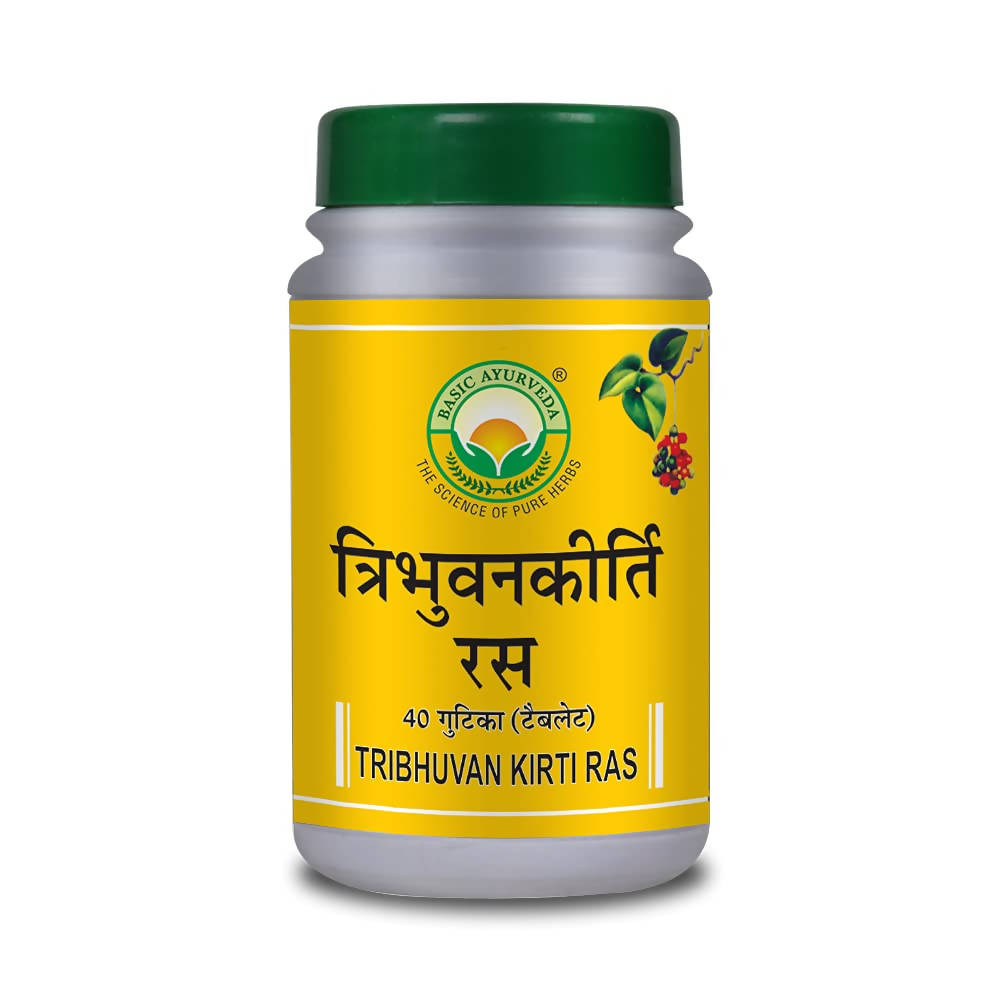 Basic Ayurveda Tribhuvan Kirti Ras Tablets | Grocsy