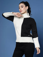 Women Winter Off White Acrylic Sweater - Wool Trees | Grocsy