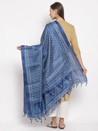 Myshka Women's Blue Cotton Print Casual Dupatta | Grocsy