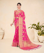 Pink Viscose Weaving Designer Saree - Vandini | Grocsy