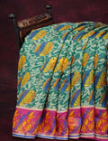 Rama Green Printed Semi Chanderi Saree By Gayathri Reddy Designer Studio | Grocsy
