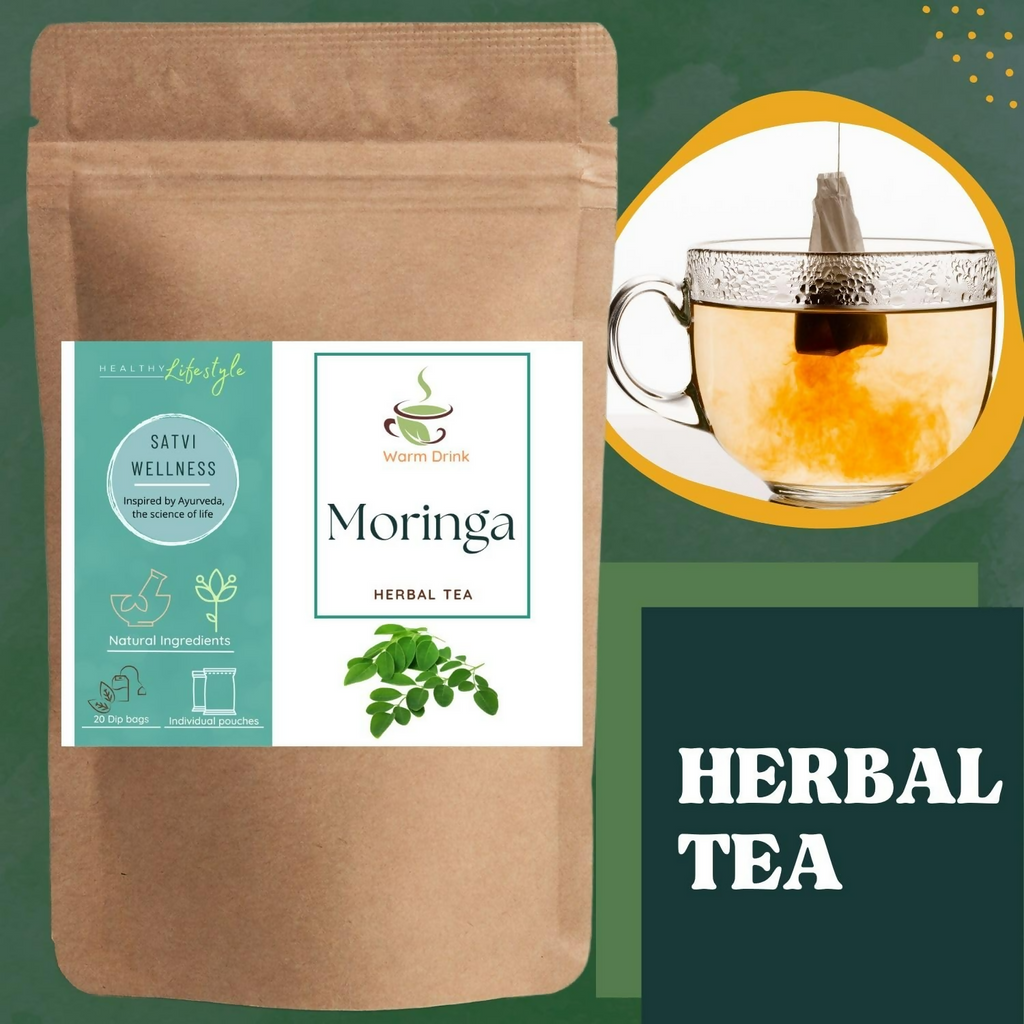 Satvi Wellness Moringa Tea Bags | Herbal Tea | Grocsy