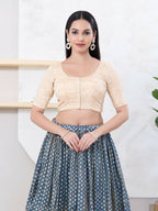 Joban Fashion Cream Tissue Elbow Sleeveless Front Open Blouse | Grocsy