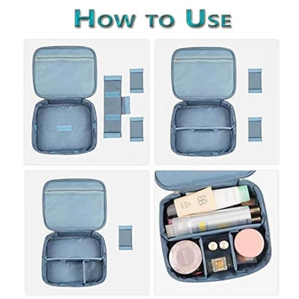 Bronson Professional Portable Dividers Travel Cosmetic Bag Organizer | Grocsy