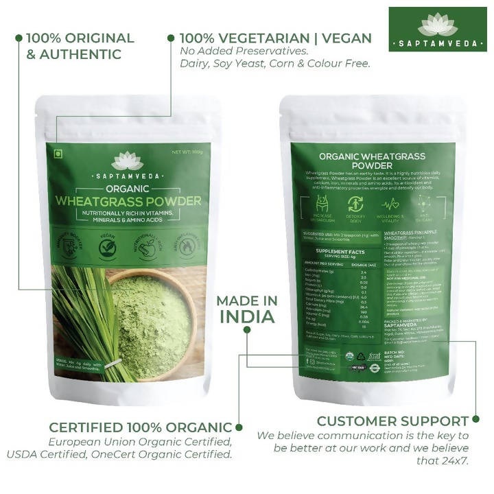 Saptamveda Organic Wheatgrass Powder | Grocsy