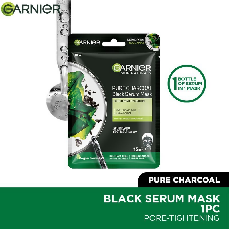 Garnier Skin Naturals Black Serum Mask Pure Charcoal | Grocsy
