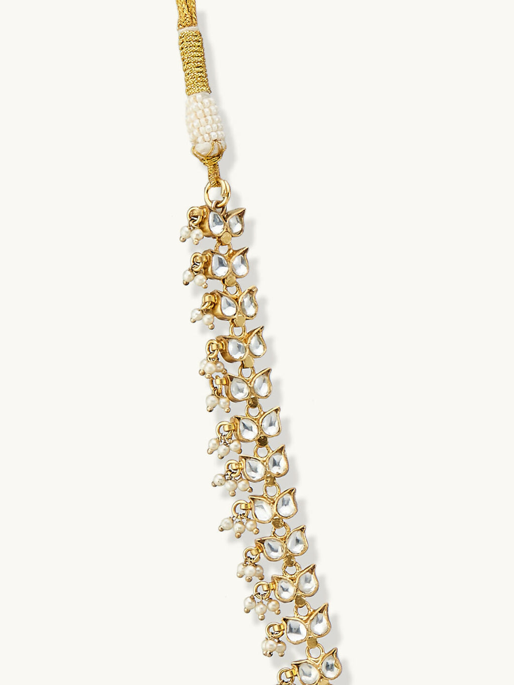 Nuyug 22K Gold-Plated Kundan & Pearl Studded Matha Patti Head Jewellery | Grocsy