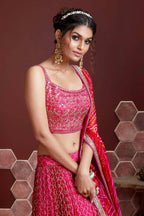 Wedding Designer Pink Pure Chinon Silk Lehenga Choli - Anbazaar | Grocsy