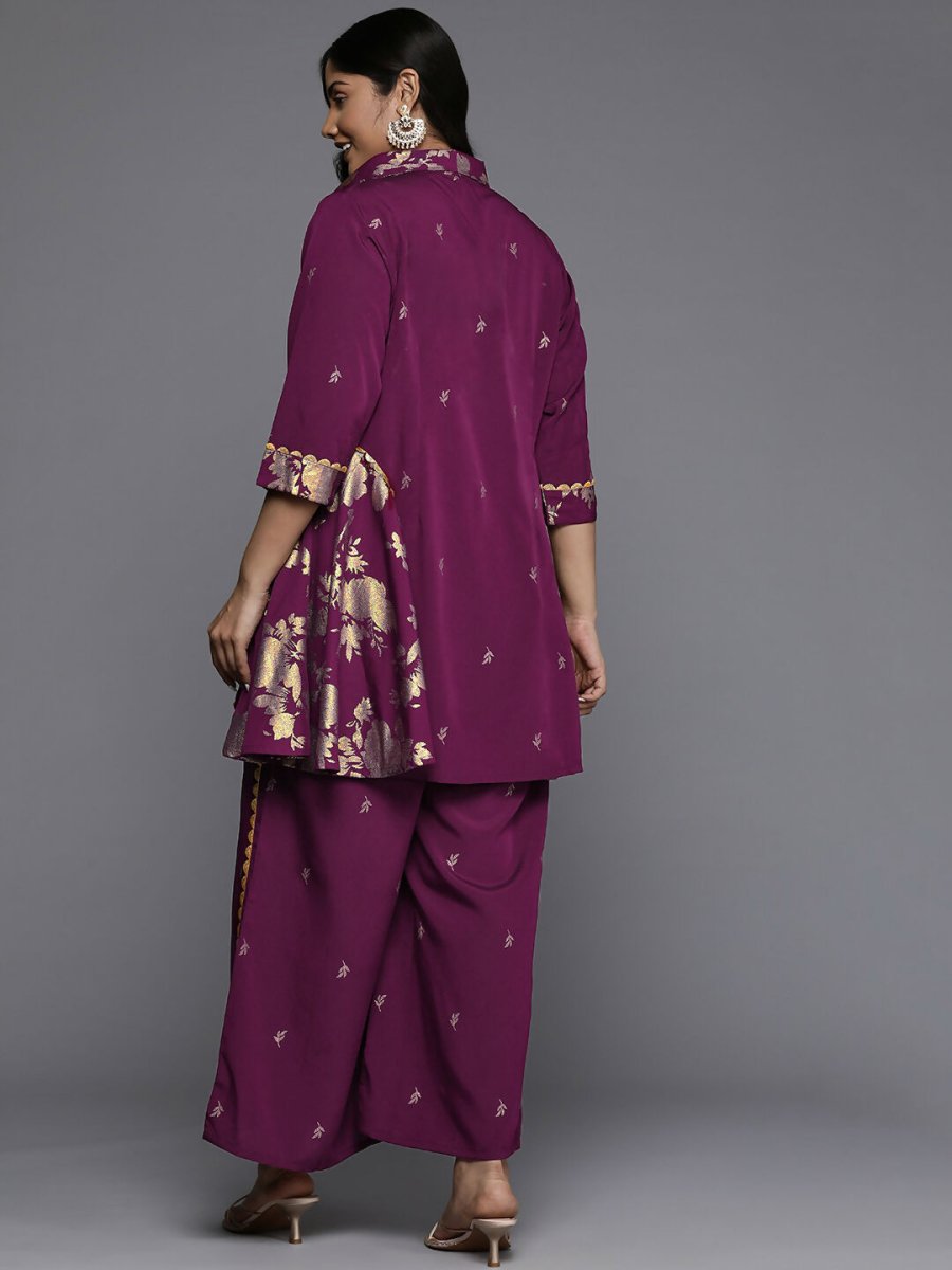 Ahalyaa Women's Traditional wear Co-ords - Purple | Grocsy