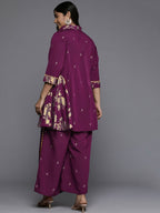 Ahalyaa Women's Traditional wear Co-ords - Purple | Grocsy