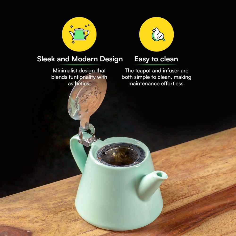 Udyan Tea Muse Teapot with Infuser - Jade Green | Grocsy