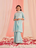 Joban Fashion Girl's Sky Blue Color Palazzo Set | Grocsy