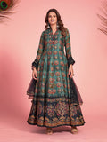 Myra Multicolour Pure Dola Silk Designer Gown Style Suit | Grocsy