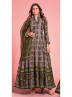 Myra Multicolour Pure Dola Silk Designer Gown Style Suit | Grocsy