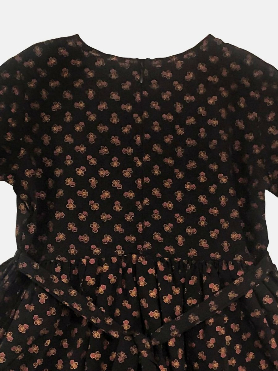 Ahalyaa Black Color Crepe Printed kids Kurta Palazzo Set For Girls | Grocsy