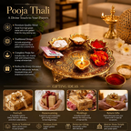 Chhariya Crafts Metal Pooja Thali With Diya | Grocsy