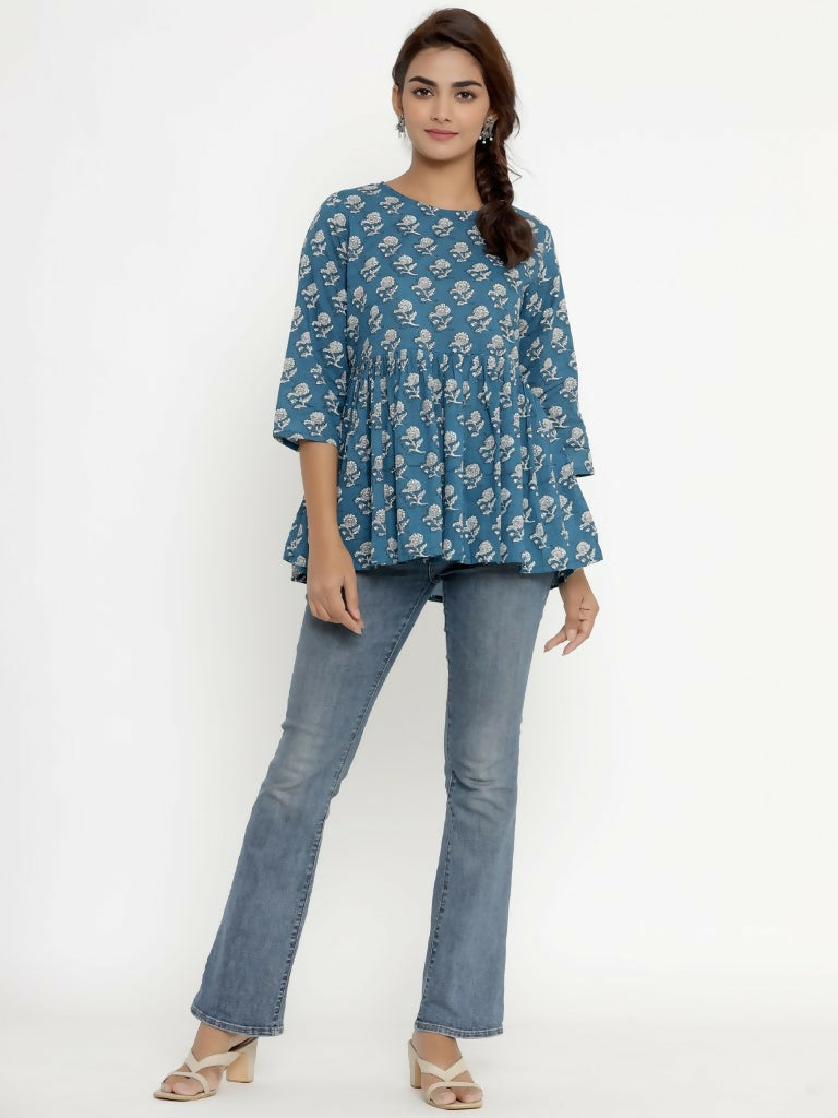 Miravan Women's Cotton Floral Print Tunics | Grocsy