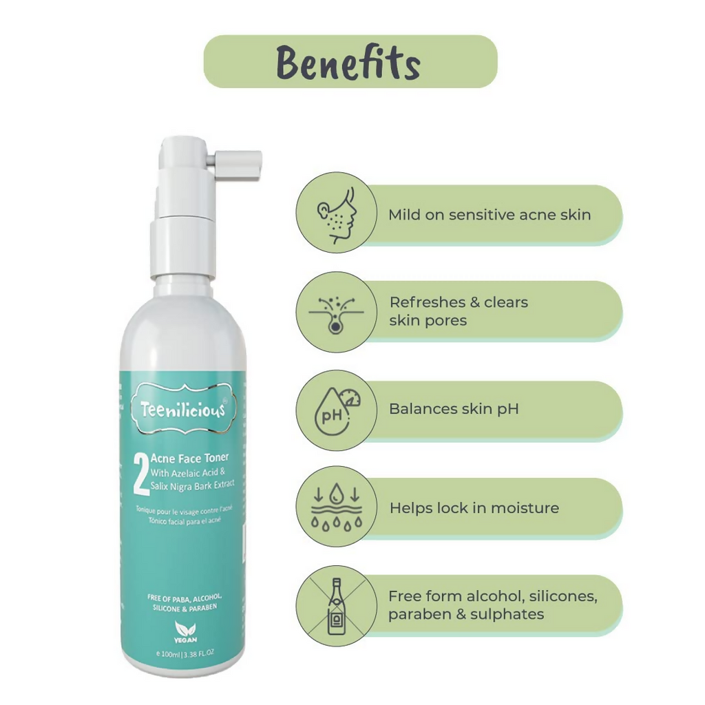 Teenilicious Acne Toner Tea Tree Oil With Azelaic Acid | Grocsy