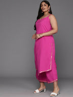 Ahalyaa Women's Traditional wear Kurta Set - Pink | Grocsy