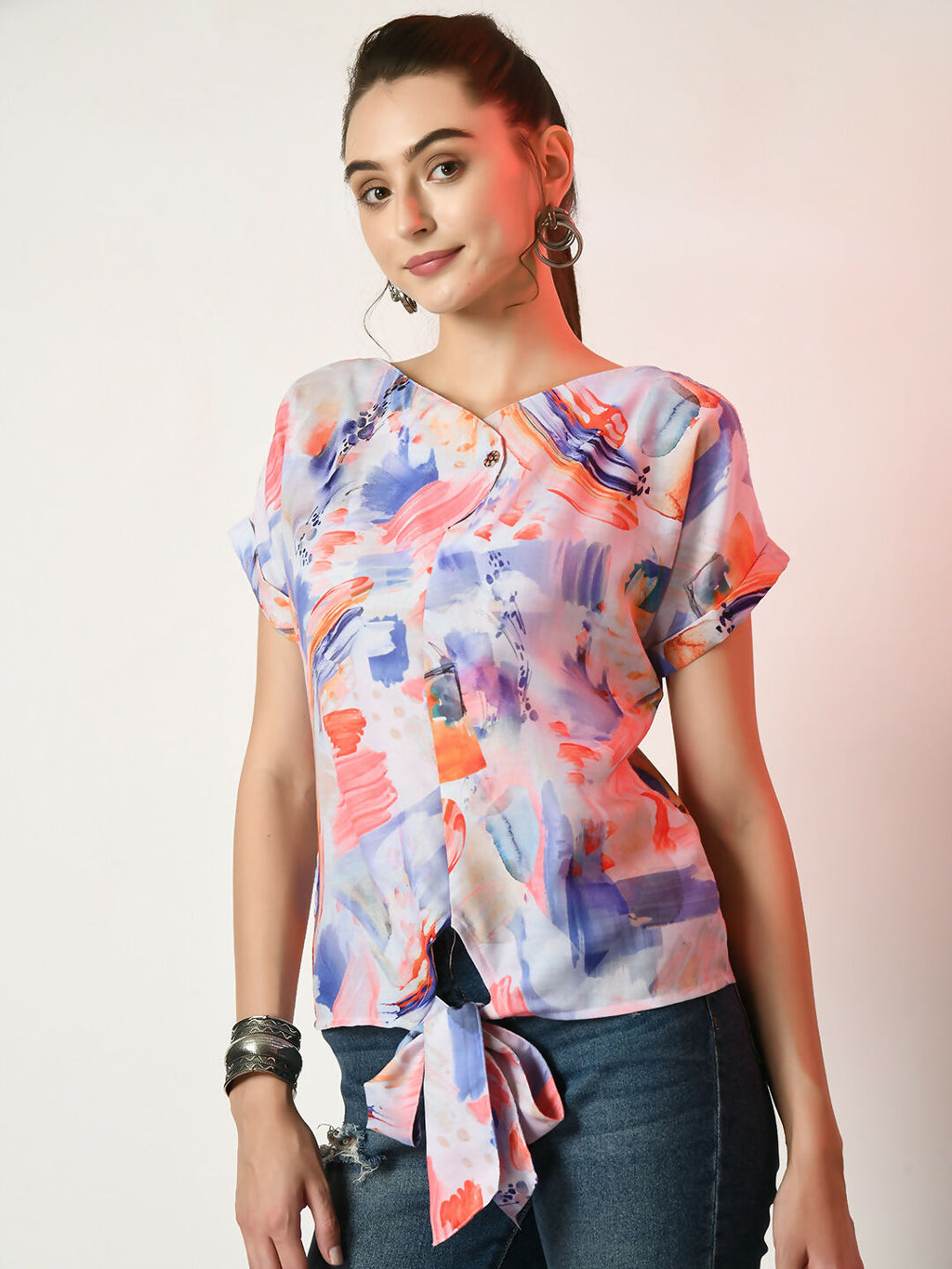 Myshka Women's Multi Printed Top | Grocsy