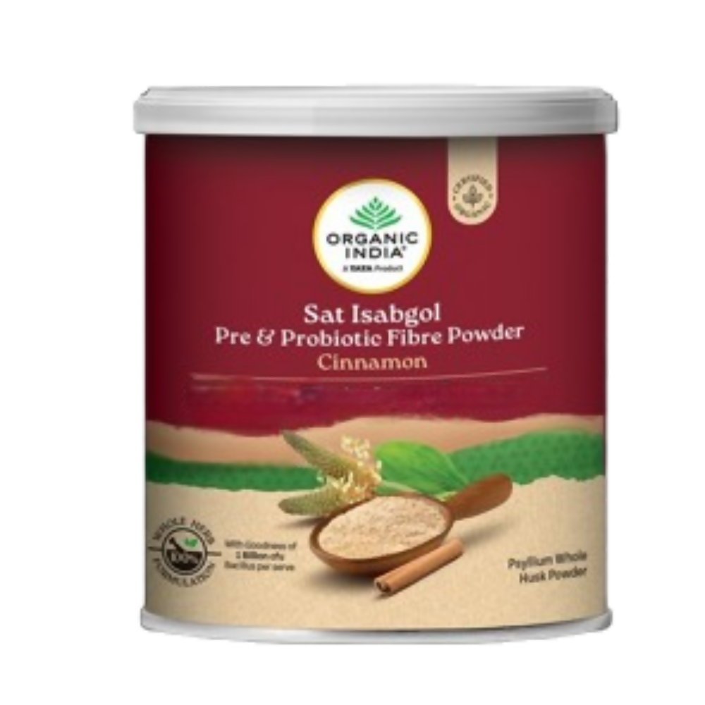 Organic India Sat Isabgol Pre & Probiotic Fibre Powder Cinnamon | Grocsy