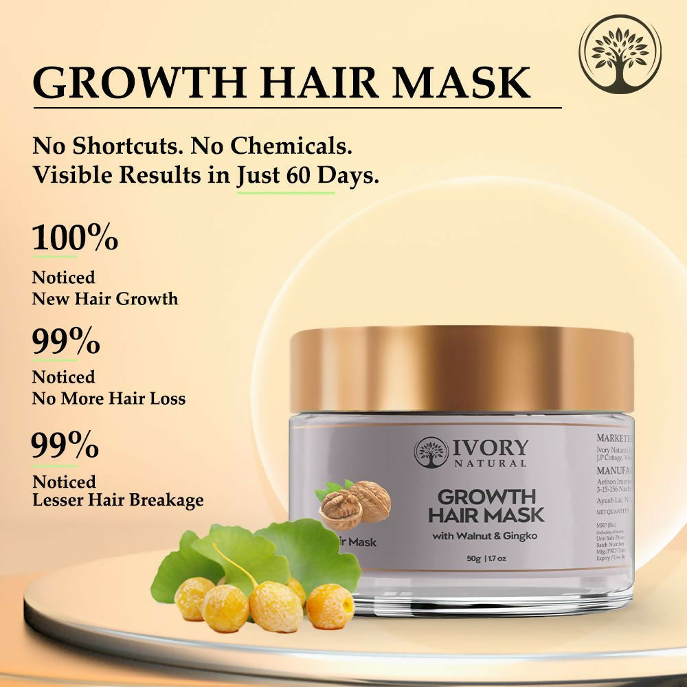Ivory Natural Growth Hair Mask For Thicker Long And Healthier Hair | Grocsy