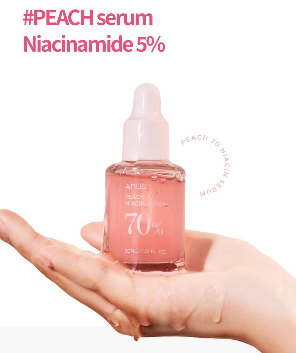 Anua Peach 70% Niacinamide Serum Brightening Hydrating Face Serum, Reducing Melanine Daily Clean Beauty - Korean Skincare | Grocsy