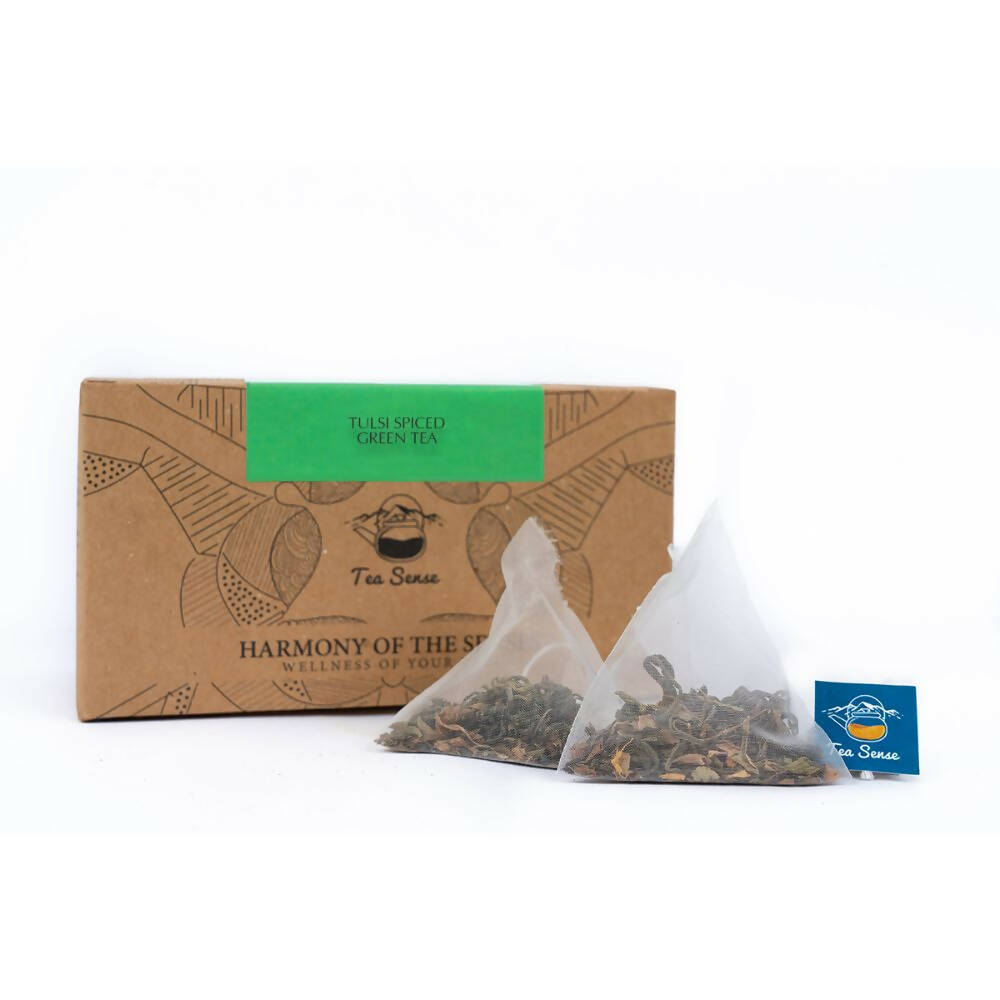 Tea Sense Tulsi Spiced Green Tea Bags Box | Grocsy